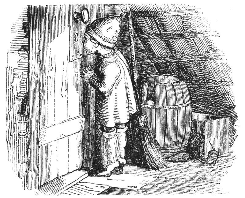 Иллюстрация Вильгельма Педерсена к сказке Ханса Кристиана Андерсена «Домовой у лавочника»