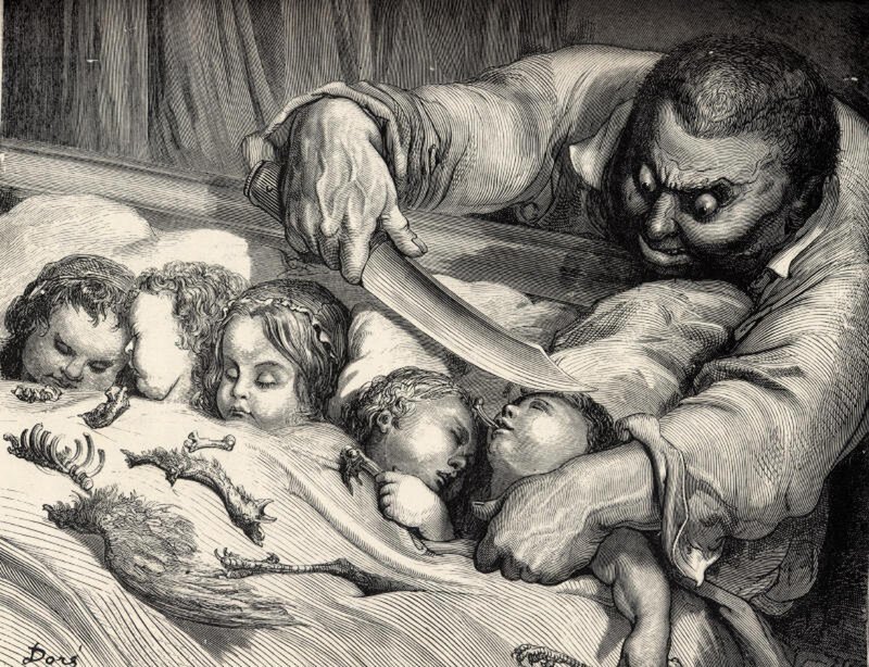 Иллюстрация Гюстава Доре к сказке Шарля Перро «Мальчик с пальчик»