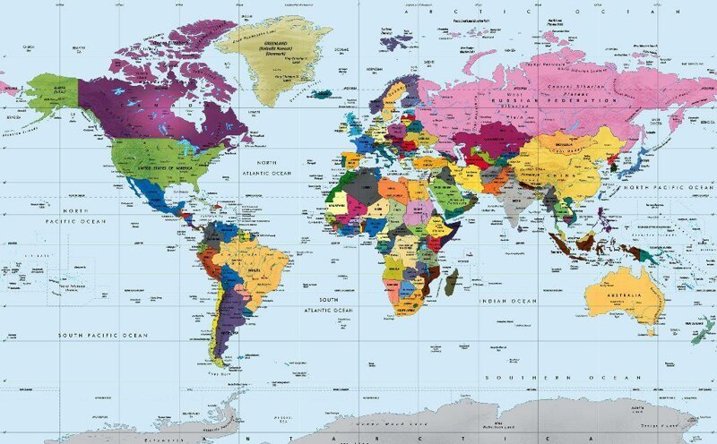 Карта стран на глобусе