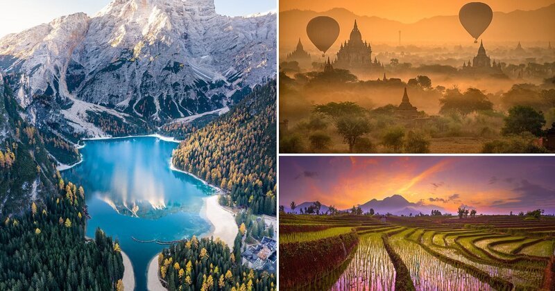 Фотоконкурс Agora 2019: горное озеро в Италии, воздушные шары над Мьянмой и рисовые поля в Индонезии