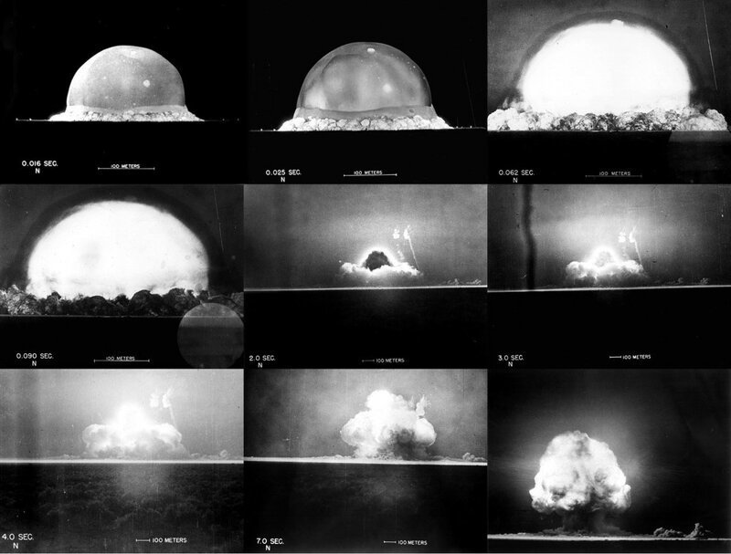 Последовательные снимки ядерного взрыва