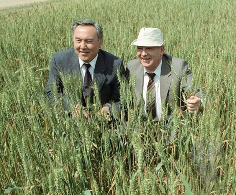 Н. Назарбаев и М. Горбачев, удобряют, видимо