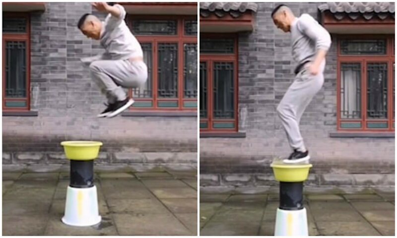 Видео: борец кунг-фу показал впечатляющий трюк с водой