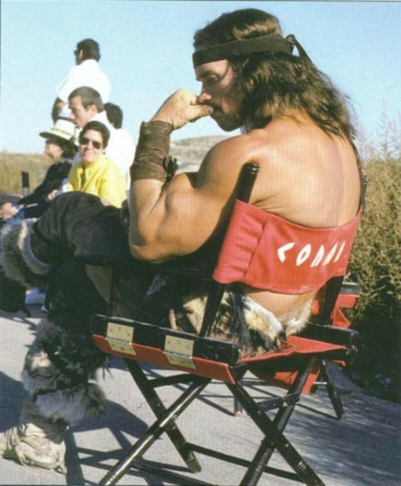 Арнольд Шварценеггер на съемках фильма "Конан-варвар", 1981 год 