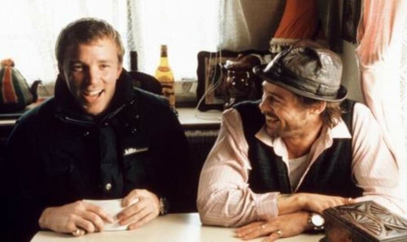 Режиссер Гай Ричи и Брэд Питт на съемках картины "Большой куш", 1999 год. 