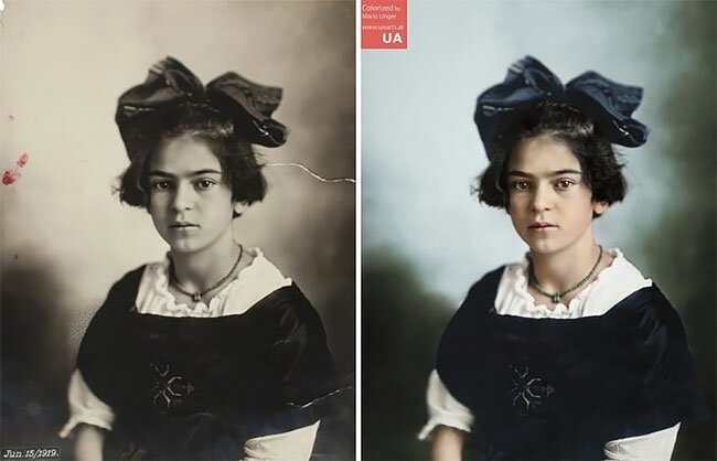 7. Знаменитая мексиканская художница Фрида Кало в возрасте 11 лет (1919 г.)