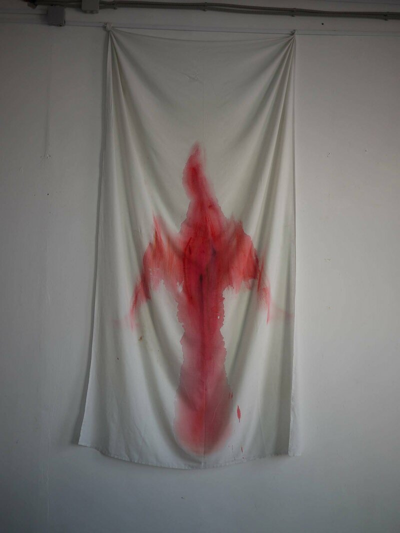 Ильмира Болотян «Real virgin», 2015  Осенью 2015 года центр «Красный» показал выставку Грязное белье, экспонаты которой были сделаны из грязного белья хостела «Фабрика»