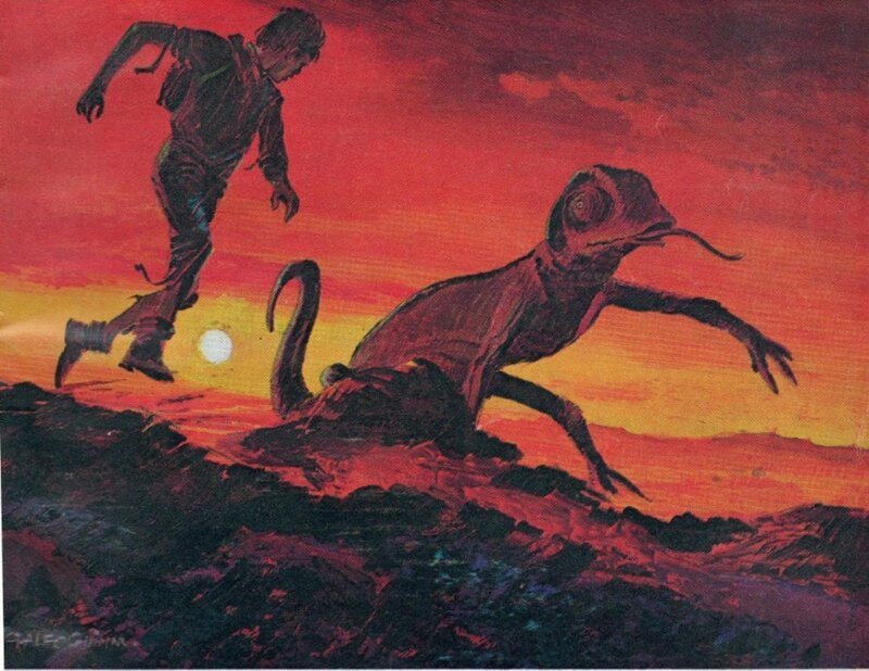 Иллюстрация Джерарда Куинна для обложки декабрьского номера британского science fiction журнала «Vision of tomorrow».