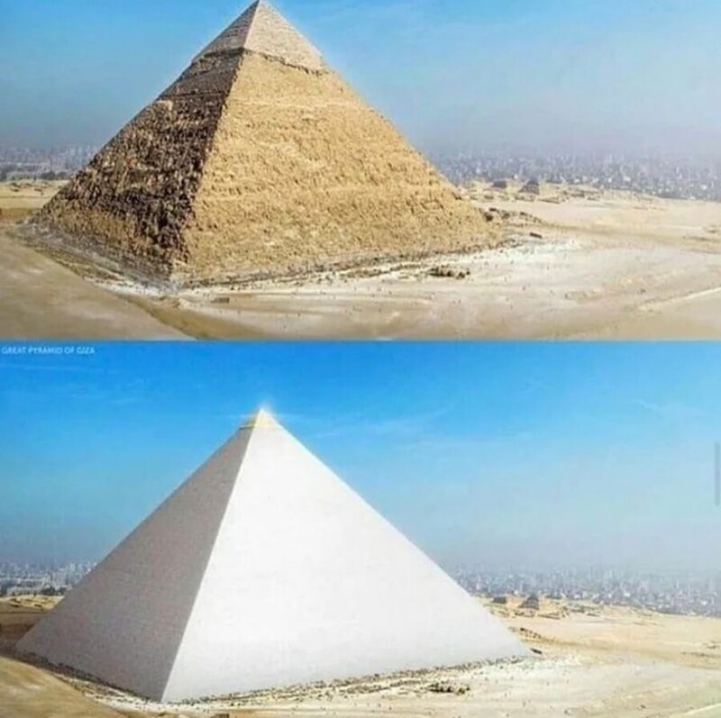 Вот так выглядели пирамиды сразу после постройки.