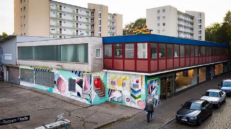 Немецкие мастера граффити приобщили супермаркет к футуризму