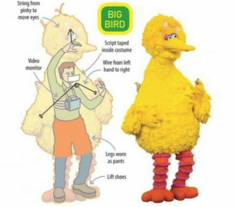 Как устроен костюм Большой Птицы из «Улицы Сезам»
