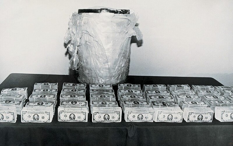 Деньги картеля, изъятые при обыске, 1989 год