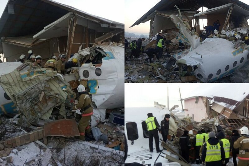 В Казахстане упал самолет с 95 пассажирами на борту