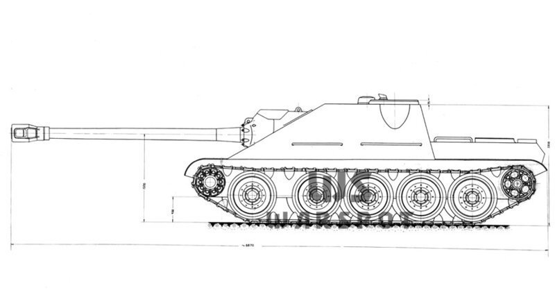 СУ-122-44, альтернатива с носовым размещением боевого отделения. На определённом этапе именно эта машина выглядела приоритетной