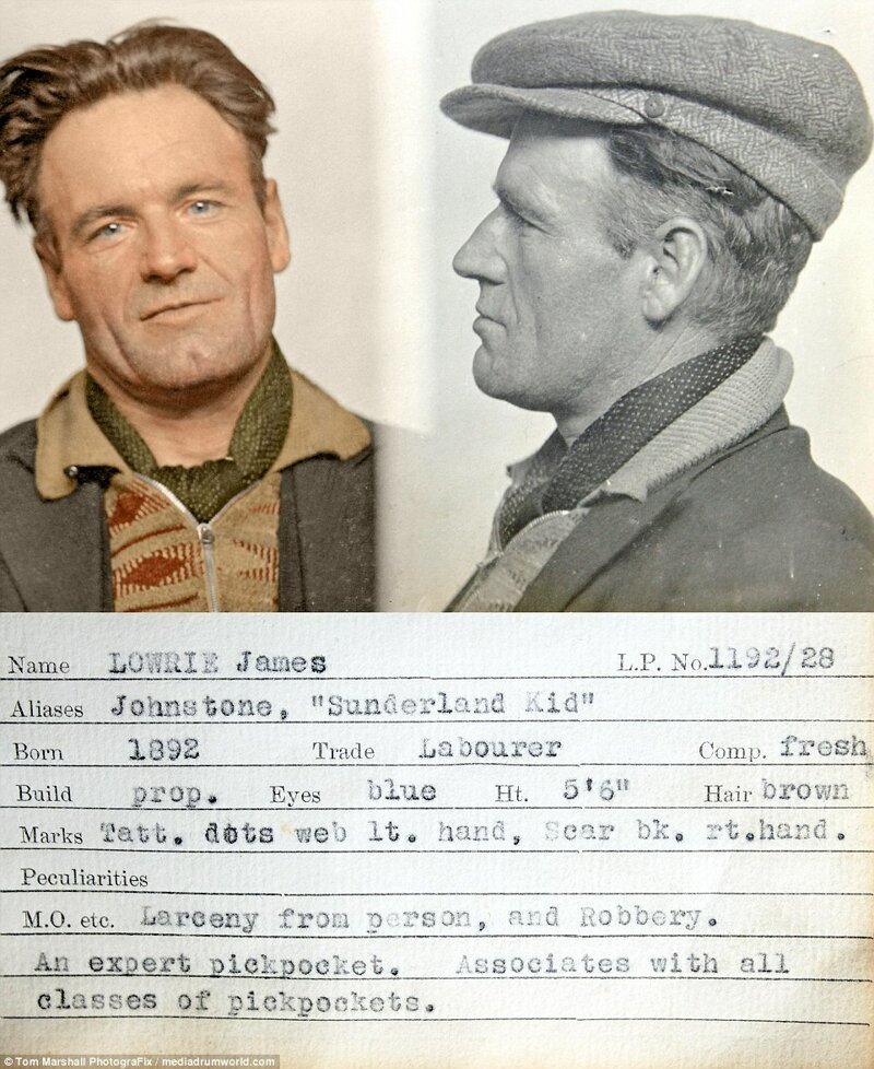 Гоп-стоп, мы не боимся Скотленд-Ярд: цветные снимки преступников 1930-х