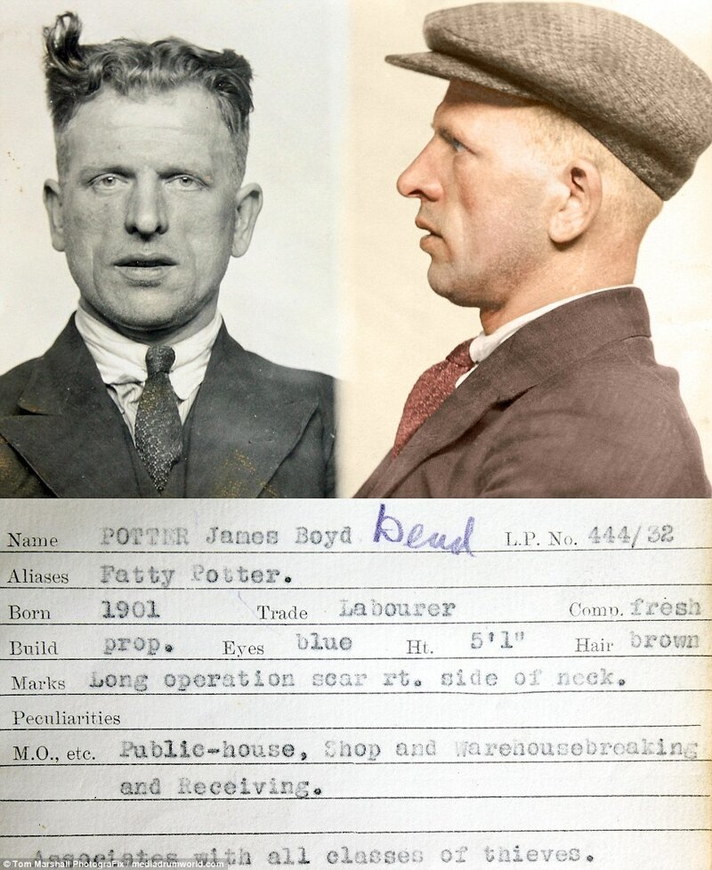 Гоп-стоп, мы не боимся Скотленд-Ярд: цветные снимки преступников 1930-х