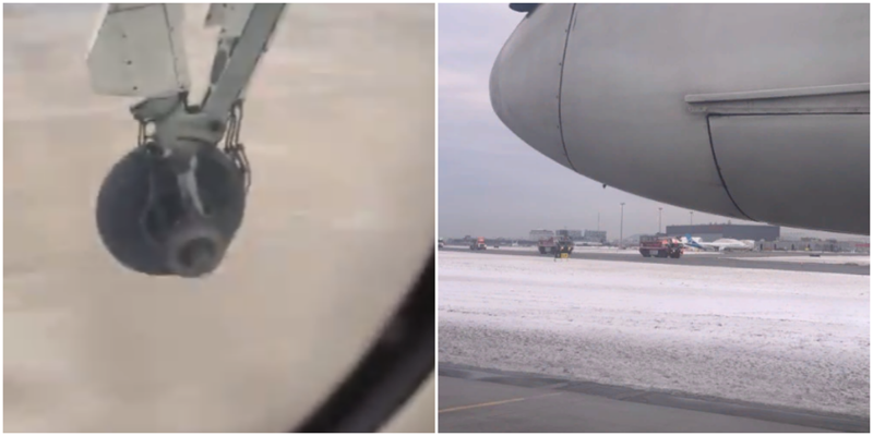 Пассажир снял на видео, как при взлёте у самолёта отвалилось шасси