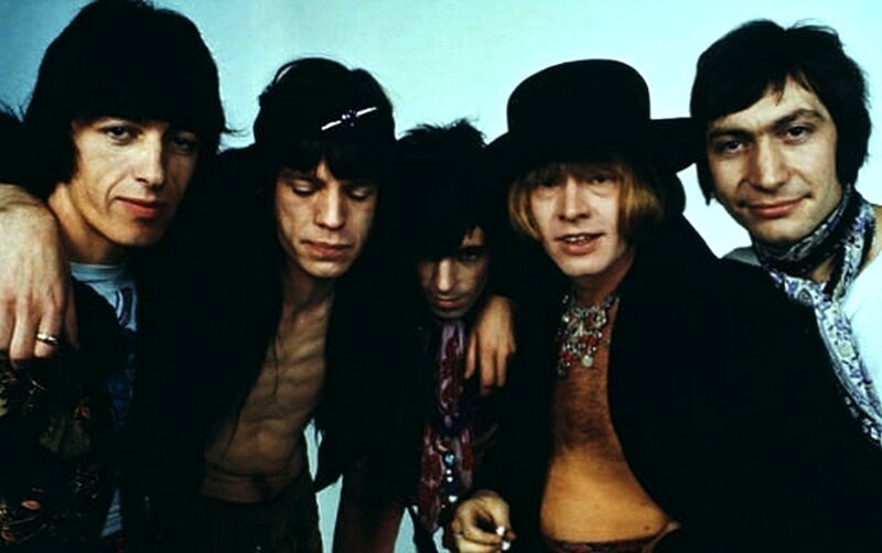 The Rolling Stones. Слева направо - Билл Уайман, Мик Джаггер, Кит Ричардс, Брайан Джонс (1942 - 1969) и Чарли Уоттс. 