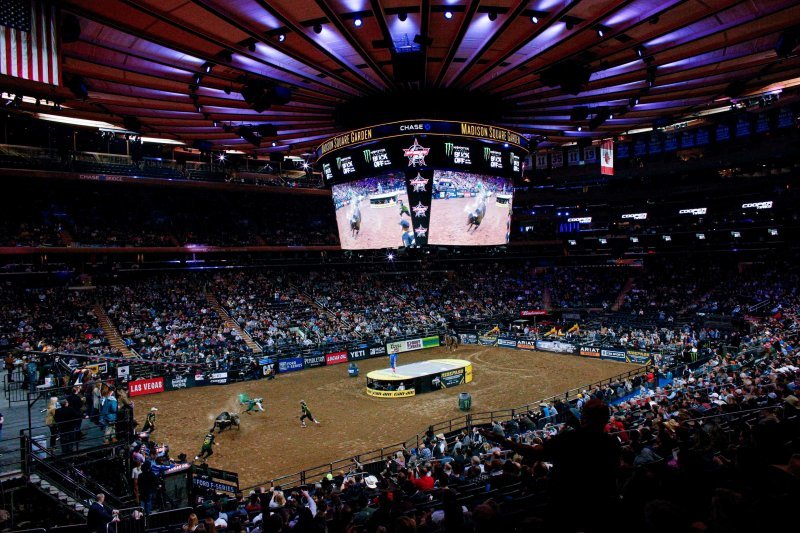 Родео в Нью-Йорке: соревнования лучших наездников на быках