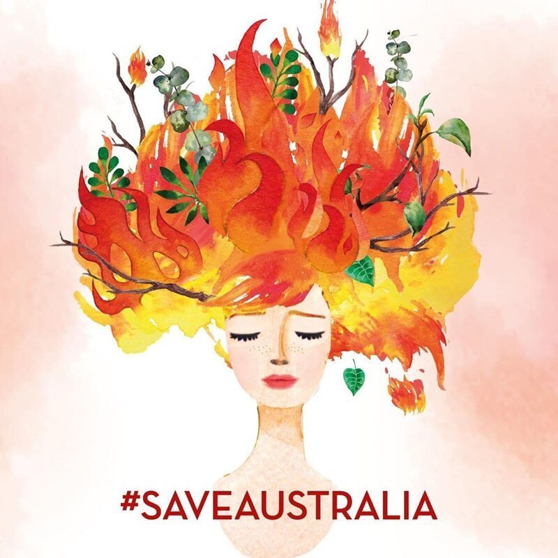 Пожар в Австралии:  люди показывают свою грусть через искусство
