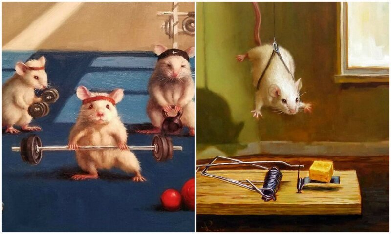 Художница рисует повседневную жизнь мышек в "человеческих" ситуациях