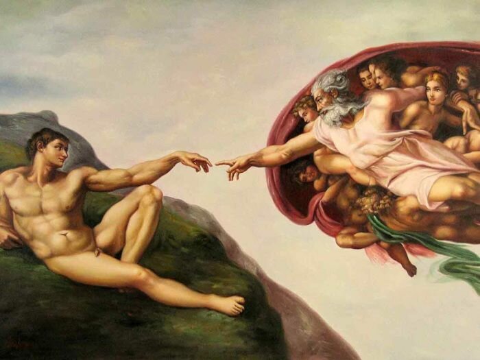 «Сотворение Адама», Микеланджело