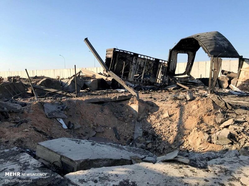 Пораженная иранским ракетным ударом используемая американцами авиабаза Айн эль-Асад в Ираке