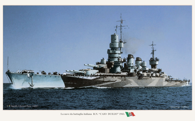Итальянский линкор «Кайо Дуилио» в 1941 году