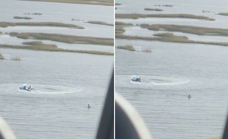 Собака несколько минут кружила на моторной лодке по водоему
