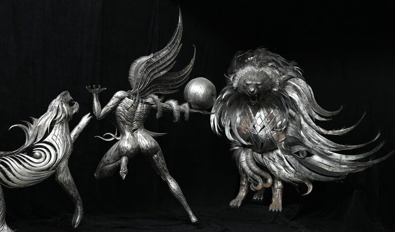 "Голубая планета": скульптура из металла от Сельджука Йилмаза