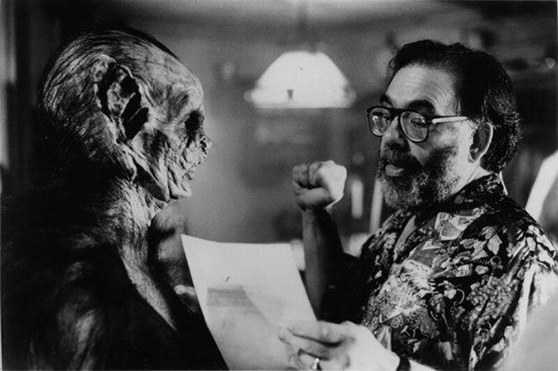 Загримированный Гари Олдман и Фрэнсис Форд Коппола на съёмках фильма "Дракула", 1992 год. 
