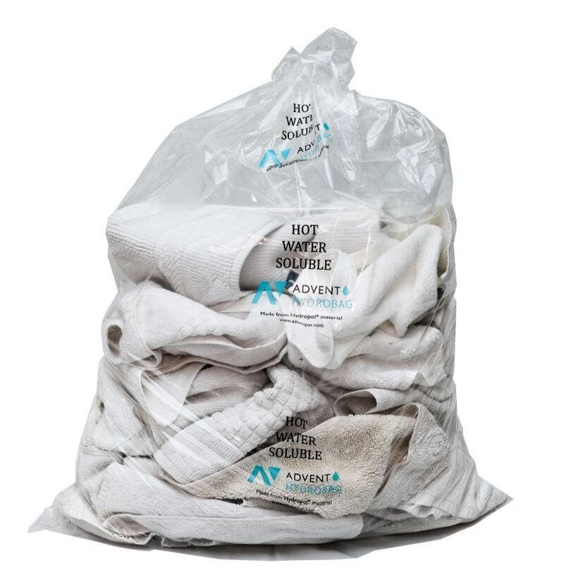 Австралийская компания DB Packaging разработала водорастворимый полимер Aquapak’s Hydropol - его используют в больницах, собирая грязное белье в пакет - пакет при стирке растворяется, белье стирается