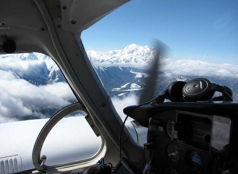 Аляска. Второй полет к горе Мак-Кинли (Денали). Заход с севера и облёт вершины
