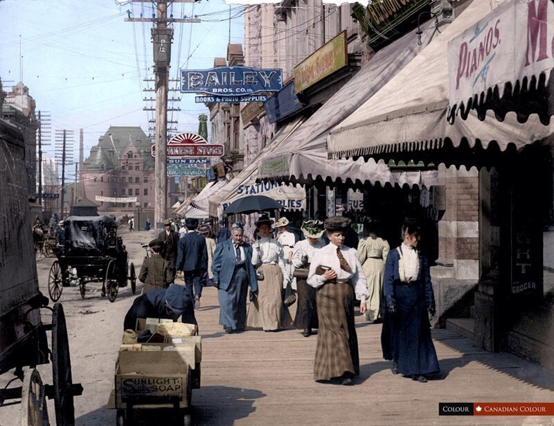 Пешеходы на Гранвиль-стрит, Ванкувер, 1905 год