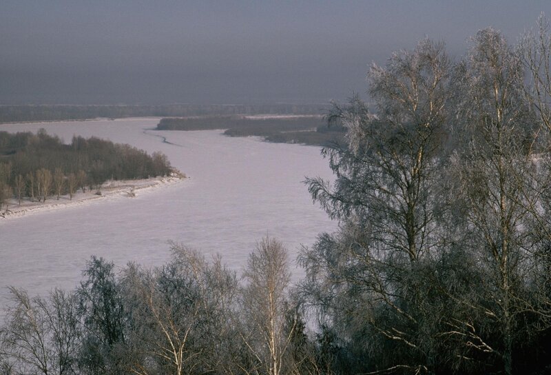 1975 год. Замерзшая река Обь.