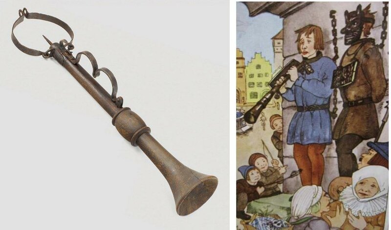 Schandflöte - позорная флейта. Германия, XVI-XVII век. 