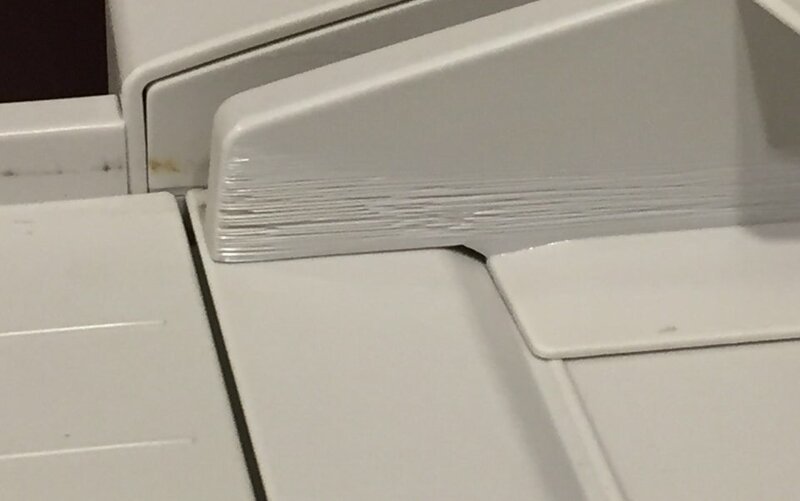 Бумага, за всё время работы принтера, оставила глубокие царапины