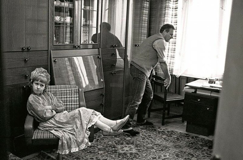 Анатолий Собчак с дочерью Ксюшей. Ленинград, 1989 год.