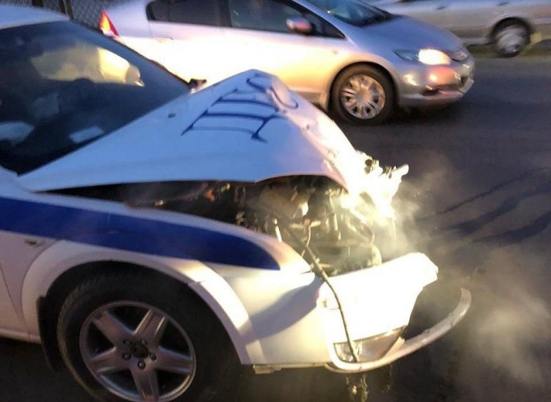 Авария дня. ДТП с патрульной машиной в Хабаровске