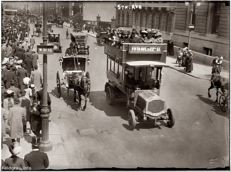 Пятая авеню на 51-ой улице, Нью-Йорк, 1913 год. 