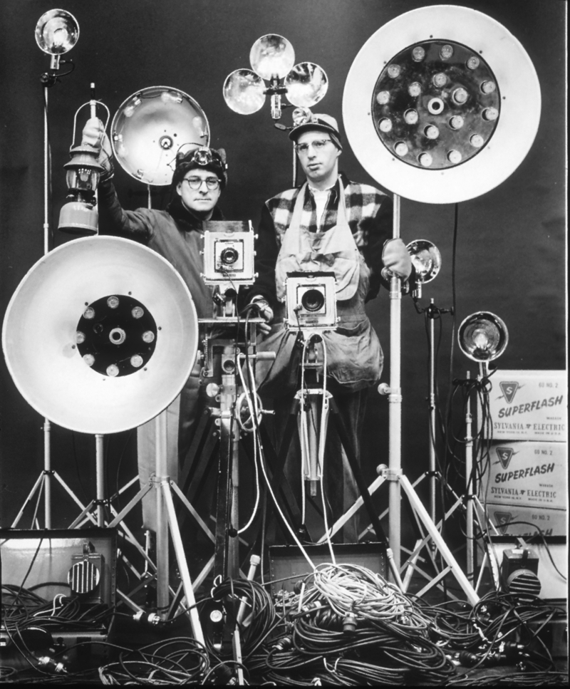 Огле Уинстон Линк и Джордж Том с осветительными установками. Нью-Йорк, 16 марта, 1956 года