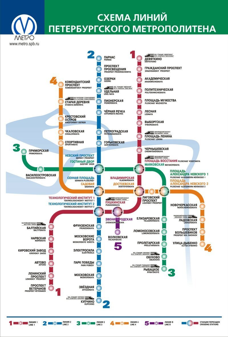 Схема метро СПБ 2008г