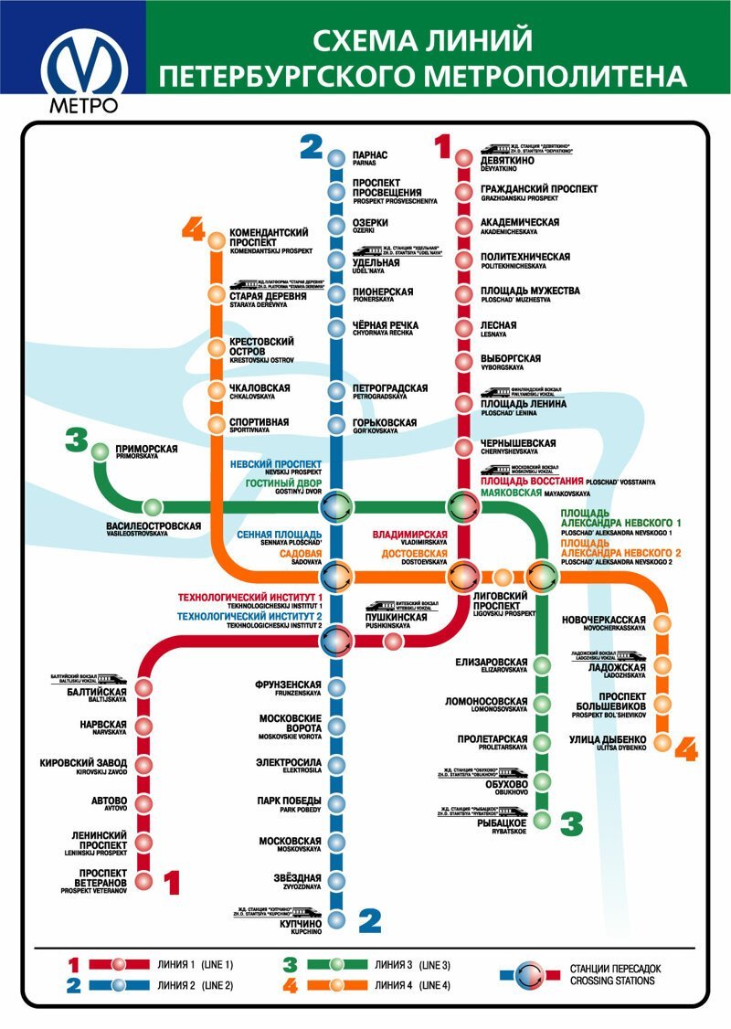 Схема метро СПБ 2006г