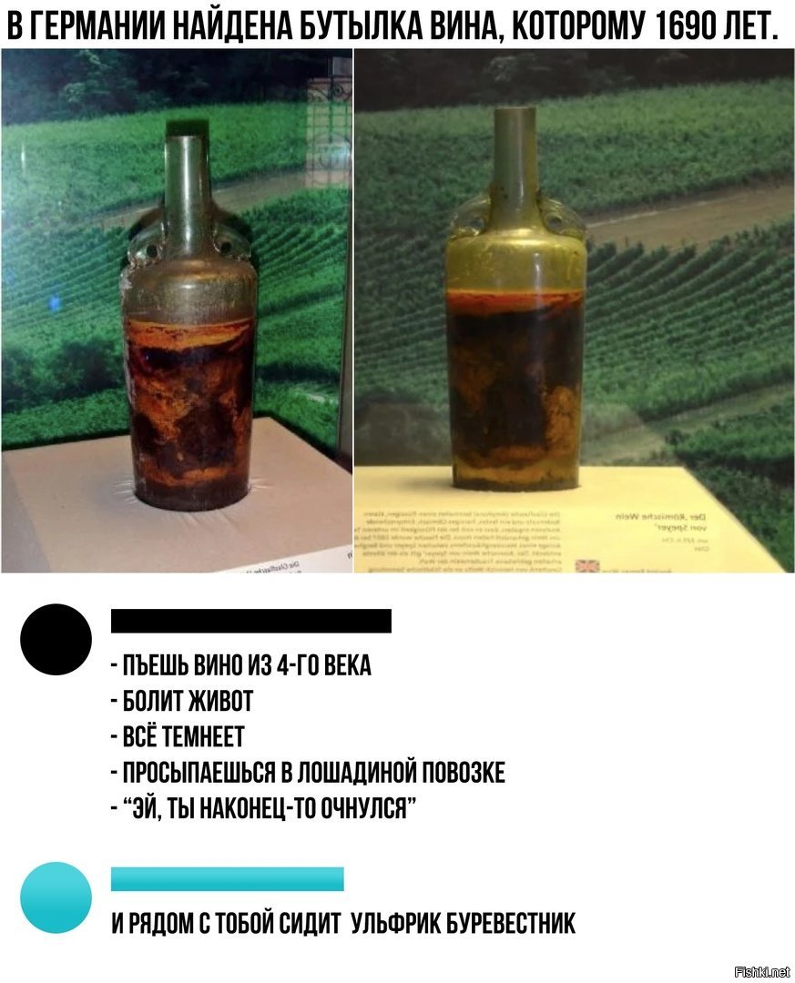Нашли бутылку вина которой 1690