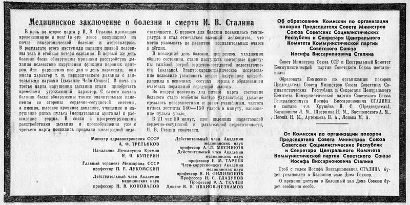 Смерть и похороны Сталина