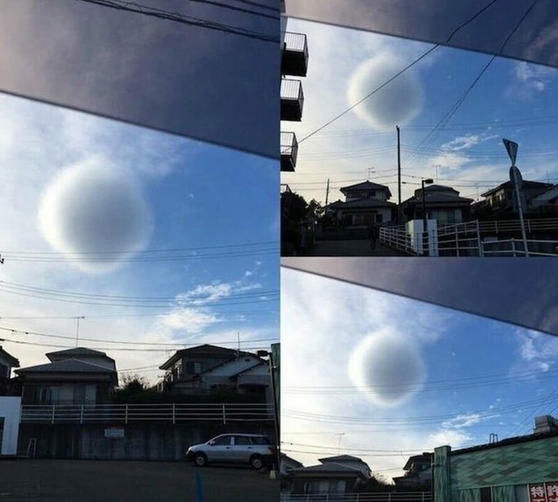 Сферическое или рулонное облако в Японии. Обычно они образуются под действием ветров, дующих над вершинами гор