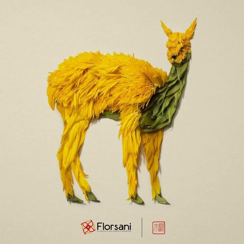 Цветочный зверинец: художник создает скульптуры животных из растений