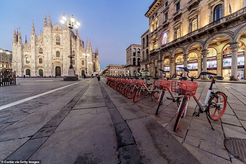 Пустующая площадь у Миланского собора