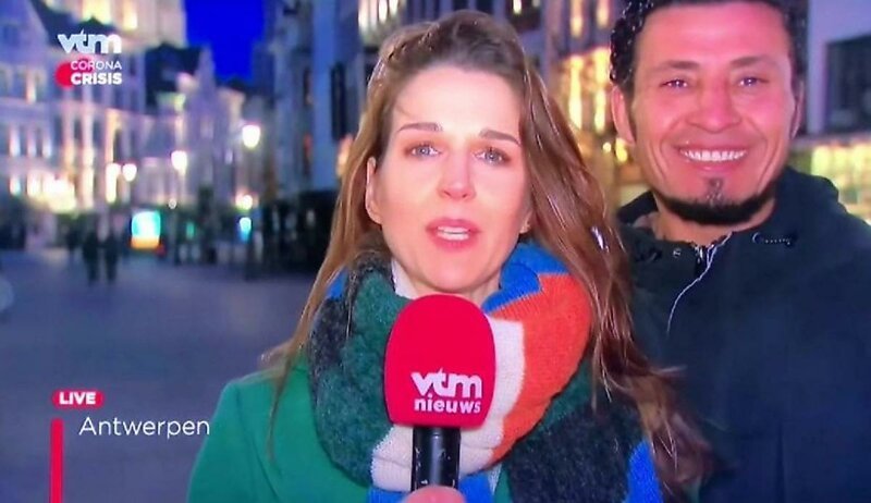Эмигрант поцеловал журналистку во время прямого эфира