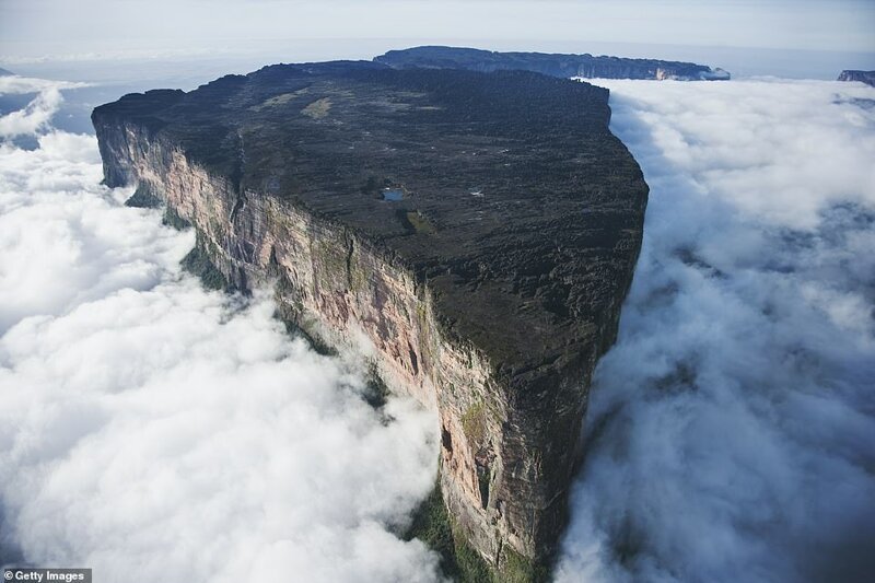 Гора Рорайма - одно из самых необычных и мистических мест на земле. Это самая высокая столовая гора в мире - ее высота составляет 2723 м над уровнем моря. Она находится на стыке Бразилии, Венесуэлы и Гайаны